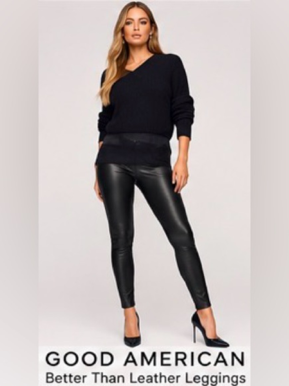 Good American Better Than Leather Black Faux Leather Leggings Size 1 / Small 🖤
